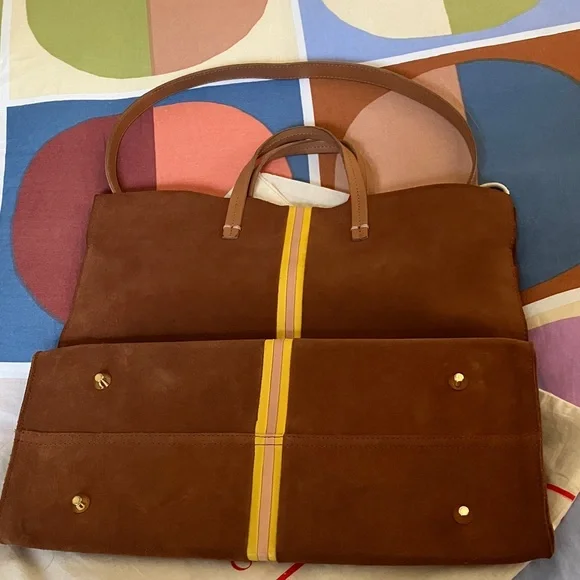 Clare V Tan Tote with Yellow Accent - Picture 4 of 9
